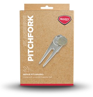 Masters Golf St Andrews Deluxe Pitchfork widełki do naprawy fairwayu, srebrne
