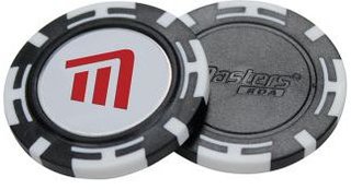 Masters Golf Poker Chips with Mag Ball Marker znacznik do piłki, czarno/biały
