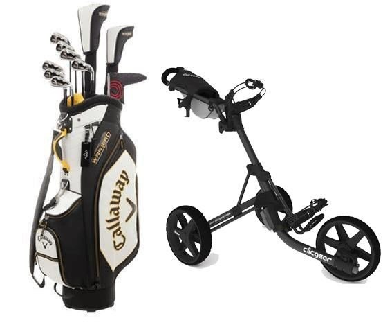 Callaway Warbird męski zestaw golfowy, stal + Clicgear 3.5+