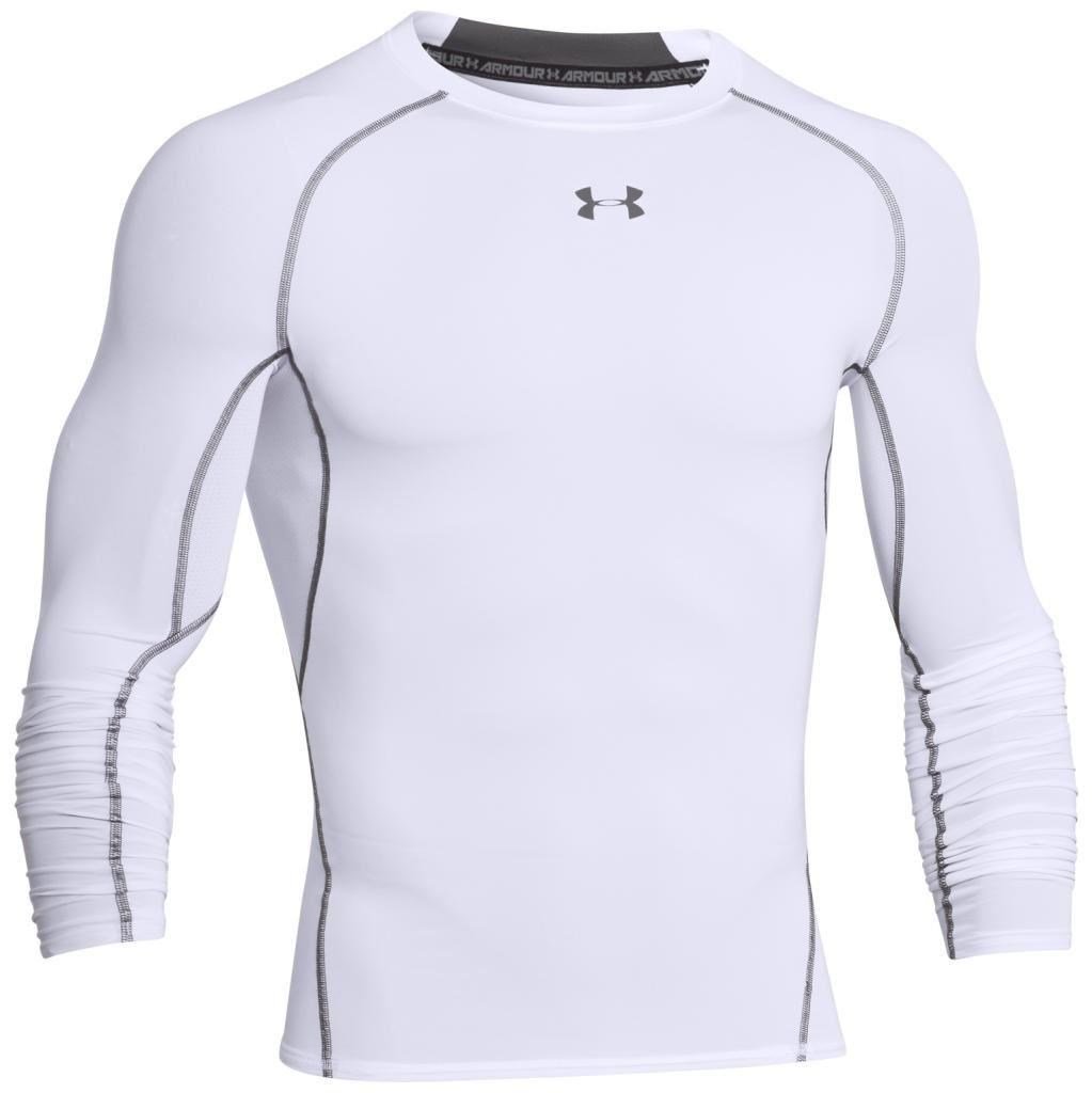 Under Armour HeatGear Armour Compression mens shirt, white/graphite