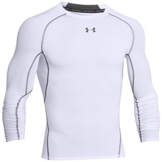 Under Armour HeatGear Armour Compression mens shirt, white/graphite
