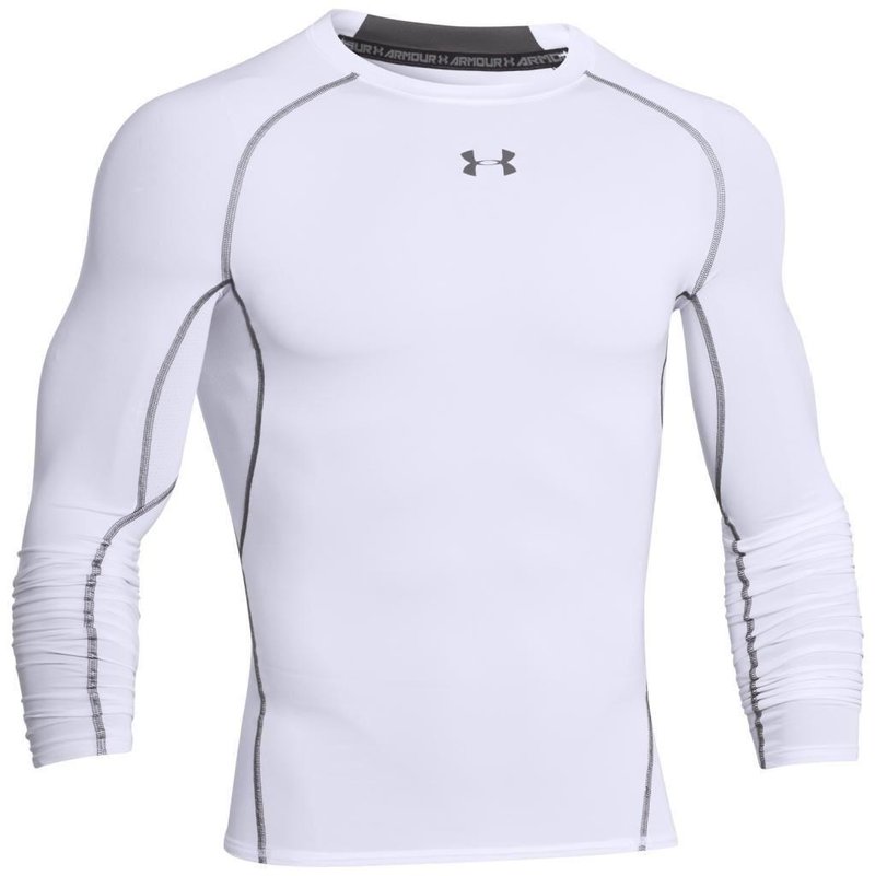 Under Armour HeatGear Armour Compression mens shirt, white/graphite