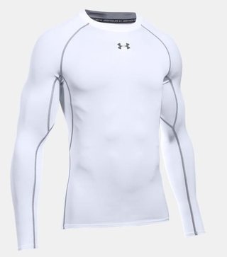 Under Armour HeatGear Armour Compression mens shirt, white/graphite