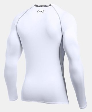 Under Armour HeatGear Armour Compression mens shirt, white/graphite