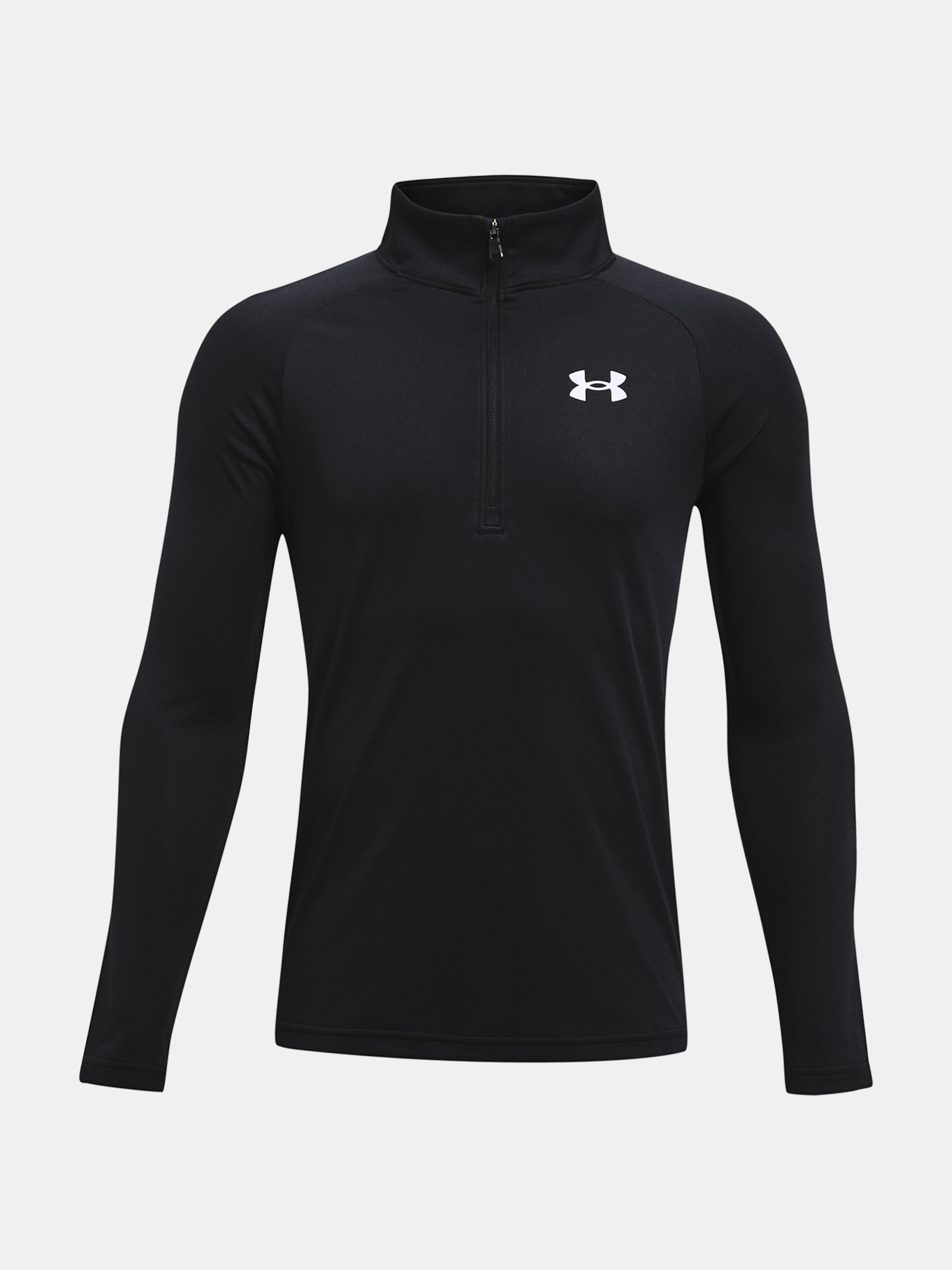 Under Armour Tech 2.0 1/2 Zip chłopięca bluza widok z przodu czarna