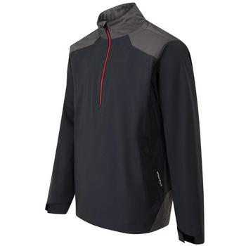 Wodoodporna męska kurtka golfowa Ping AquaDrive Half-Zip czarna/asfaltowa – widok z tyłu