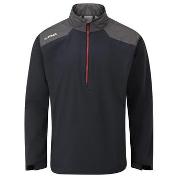 Wodoodporna męska kurtka golfowa Ping AquaDrive Half-Zip czarna/asfaltowa – widok z przodu