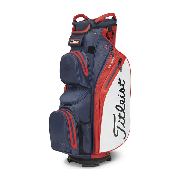 Torba na wózek Titleist 14 StaDry granatowo-czerwono-biała — wodoodporna konstrukcja StaDry