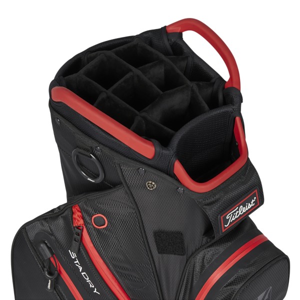 Torba Titleist Cart 14 StaDry — symetryczny układ kieszeni