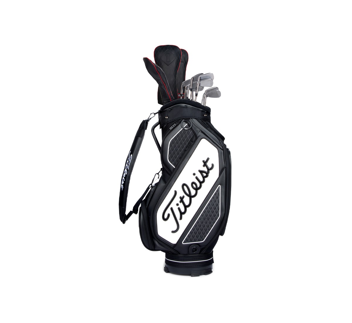 Torba Titleist Tour Series Midsize Bag czarno-biała — design inspirowany tourem