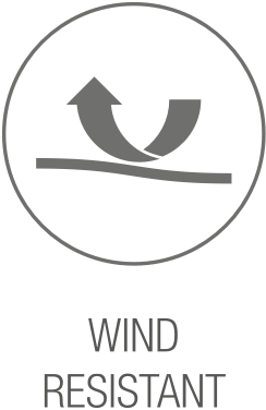 Wind resistant technology badge