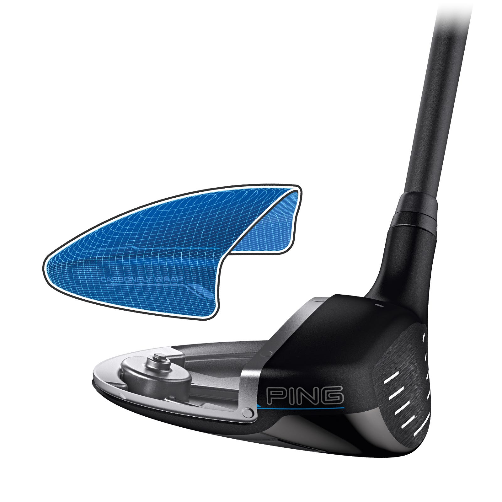 Ilustracja rozłożonej koronki Carbonfly Wrap drewna fairway G440