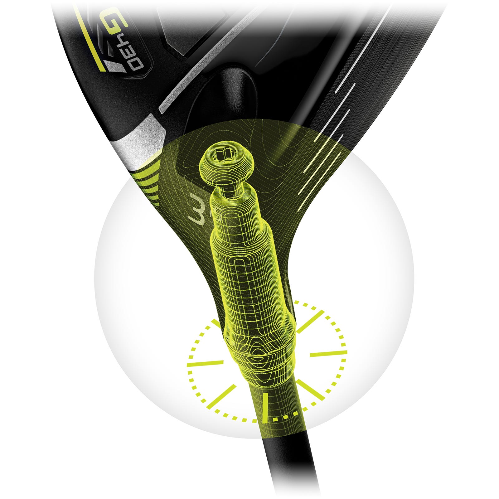 Ilustracja hoselu Trajectory Tuning 2.0 w drewnie fairway PING G430