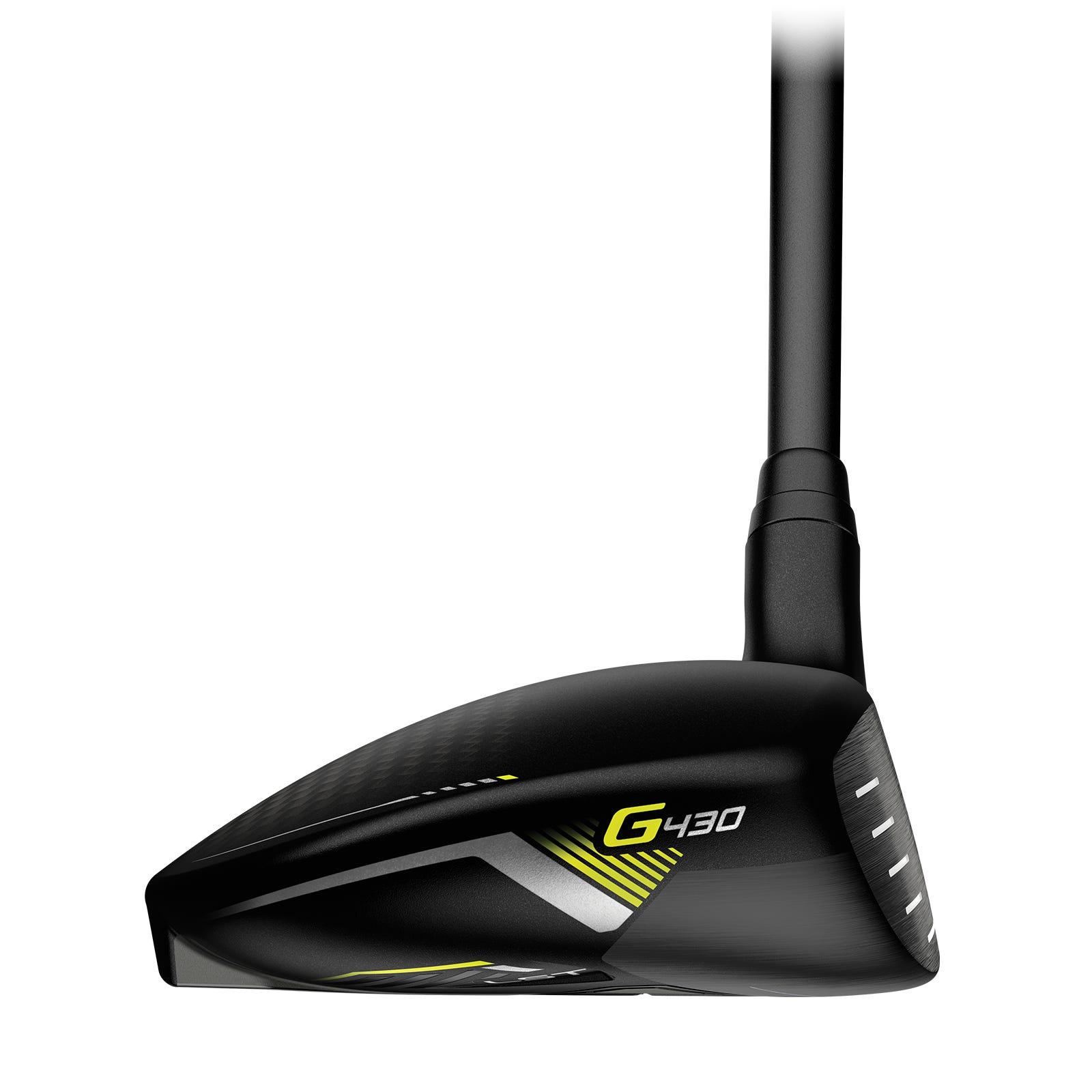 PING G430 LST fairway 3-wood z widokiem od palców, pokazujący technologię lica