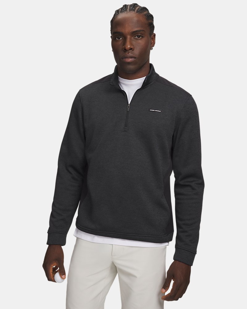 UA SweaterFleece Hybrid – widok z przodu, czarny