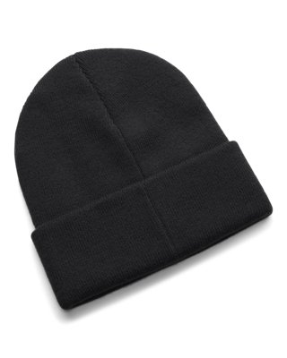 Widok z tyłu czapki Under Armour Halftime Cuff Beanie, czarna