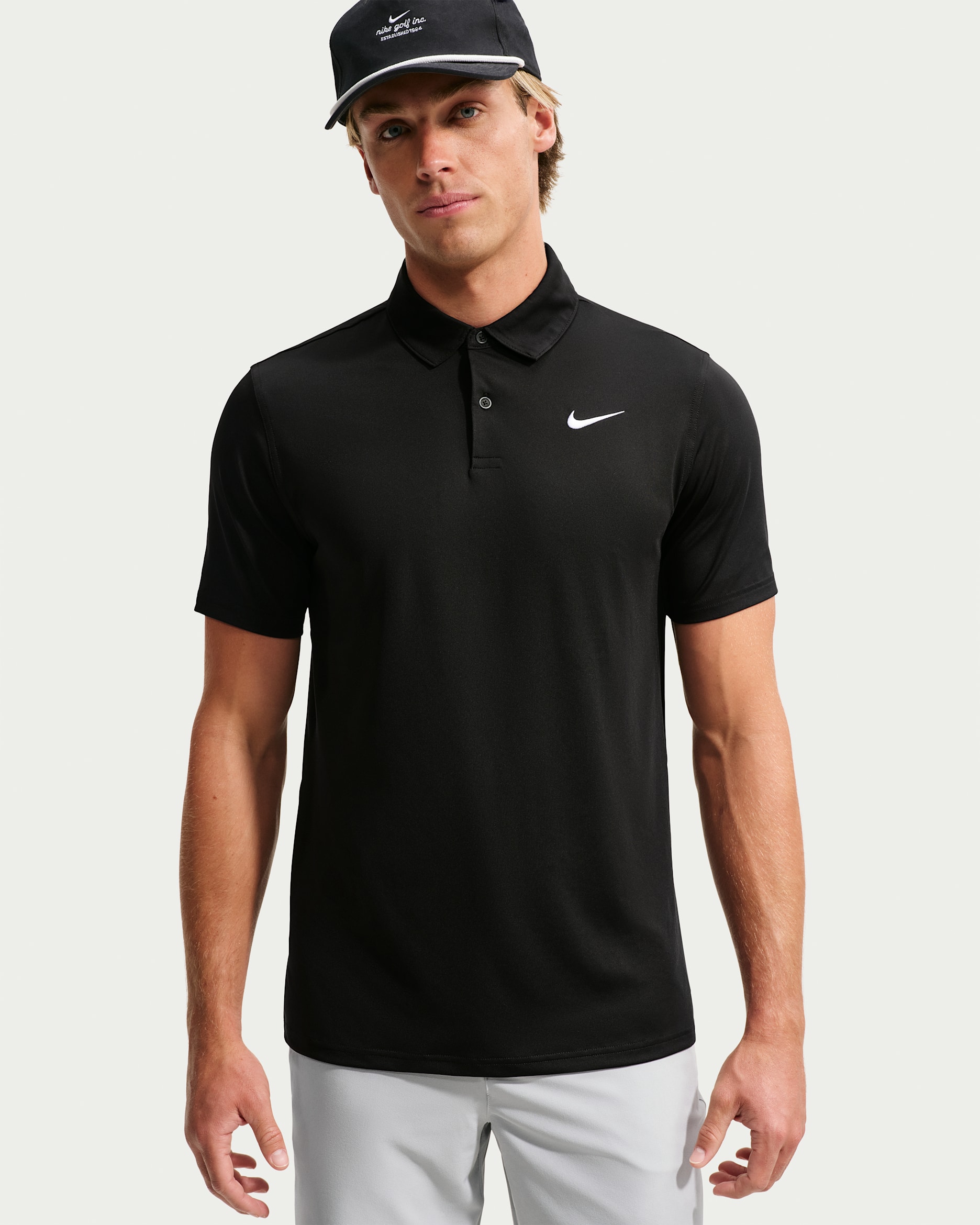 Nike Velocity Dri-FIT Golf Polo Black/White – front view
