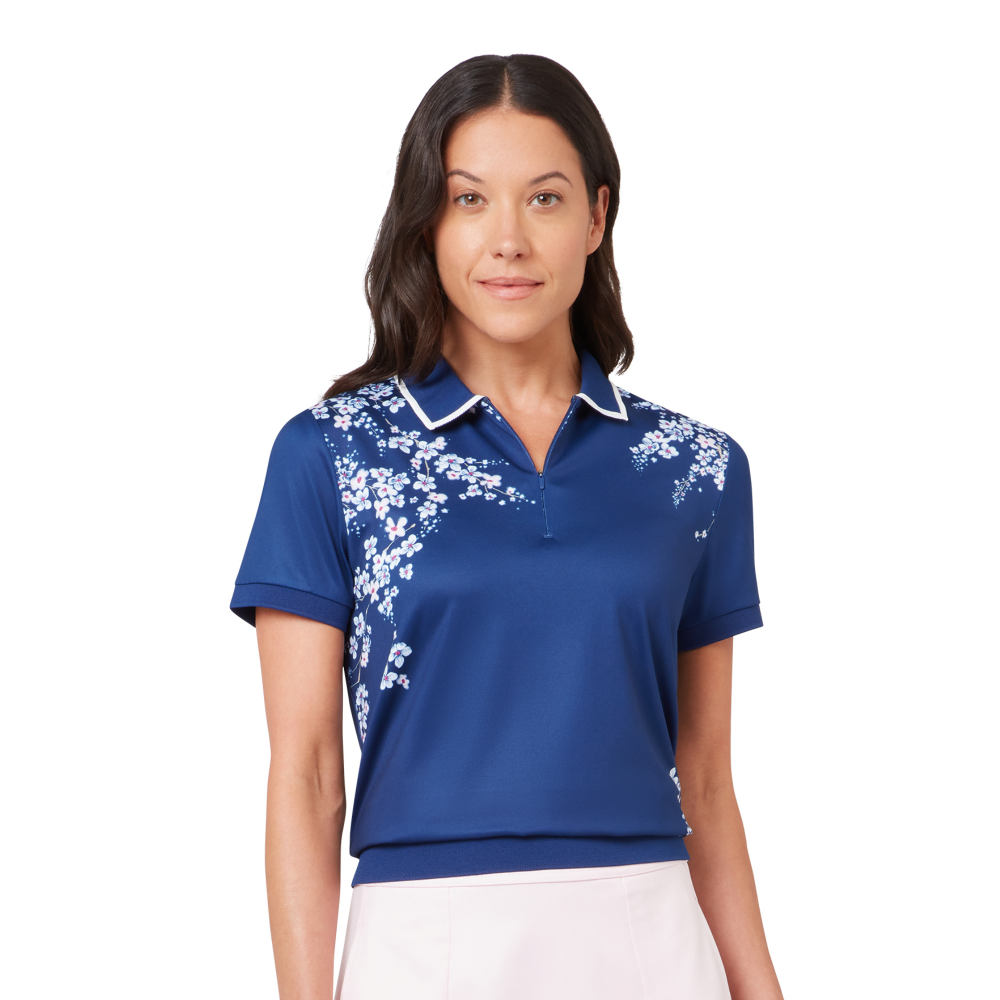 Callaway Floral Blossom Ladies Polo Blue Depths – widok z przodu