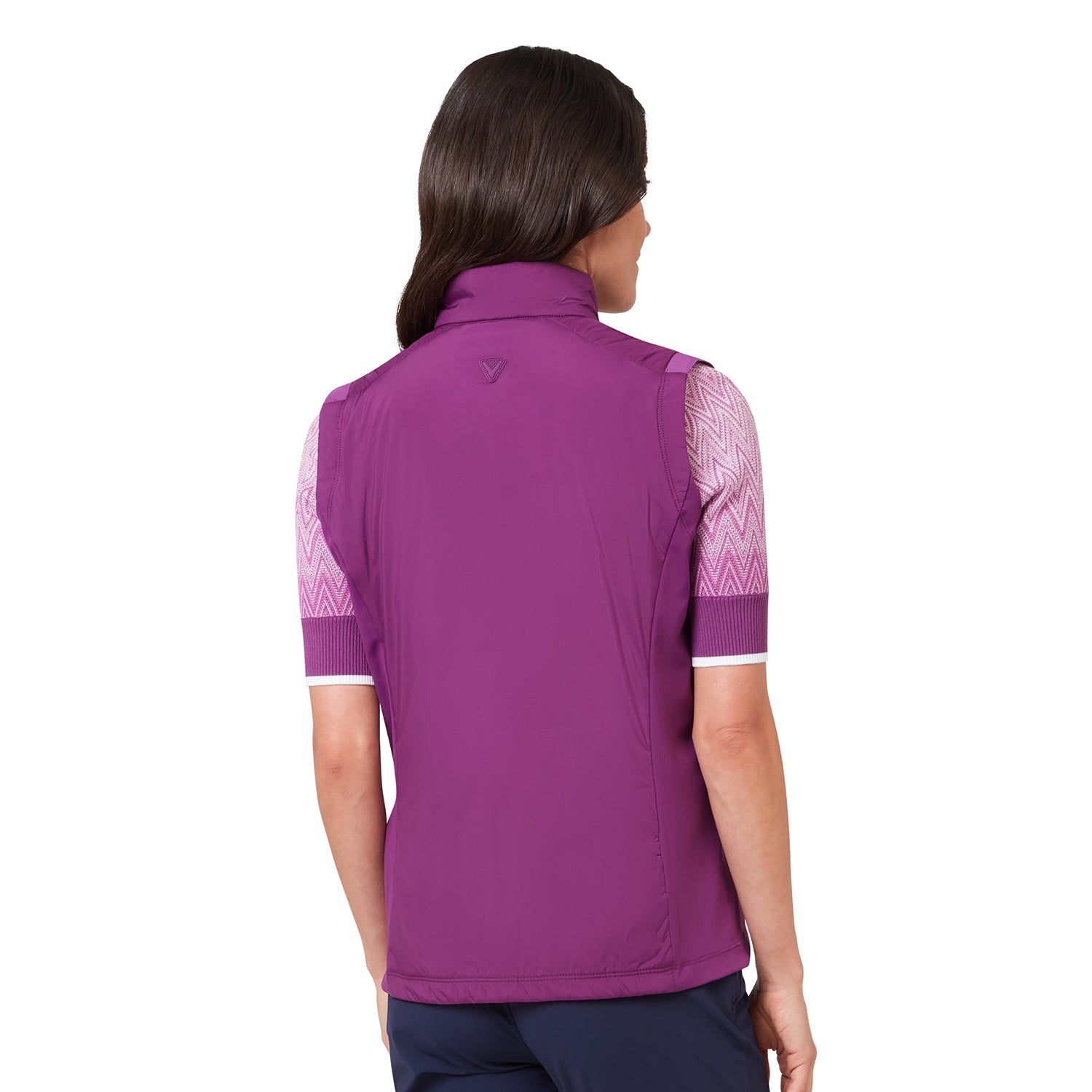 Callaway Insulated Ladies Vest Gloxinia – widok z boku i z tyłu podkreślający elastyczne panele boczne i dopasowanie