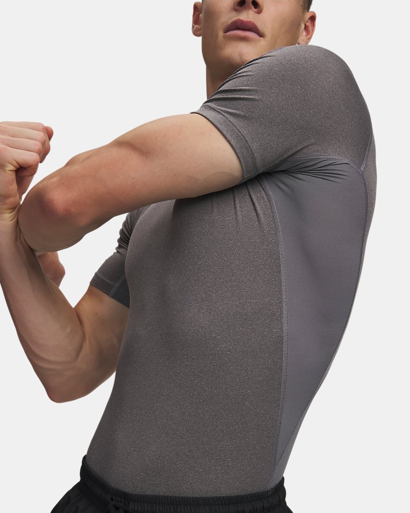 Under Armour HeatGear compression top side detail showing mesh ventilation panels