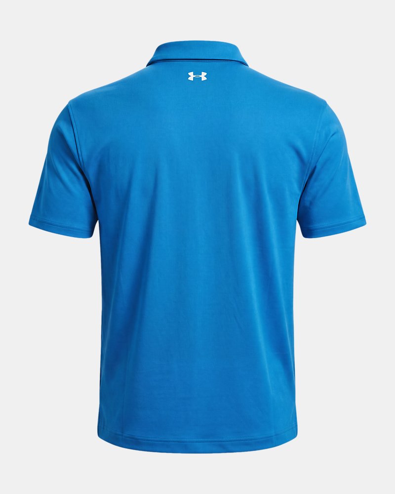 Under Armour Tee To Green Pique polo – widok z tyłu, błękit egejski