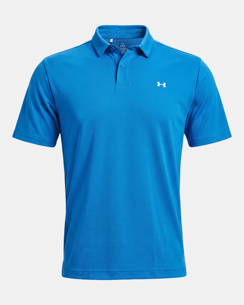 Under Armour Tee To Green Pique polo – widok z przodu, błękit egejski