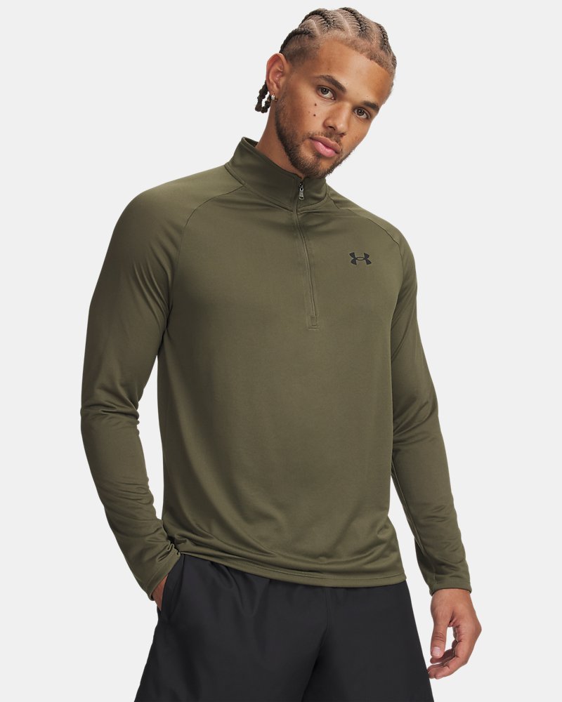 Under Armour UA Tech Half Zip Long Sleeve – Zielony, widok z przodu
