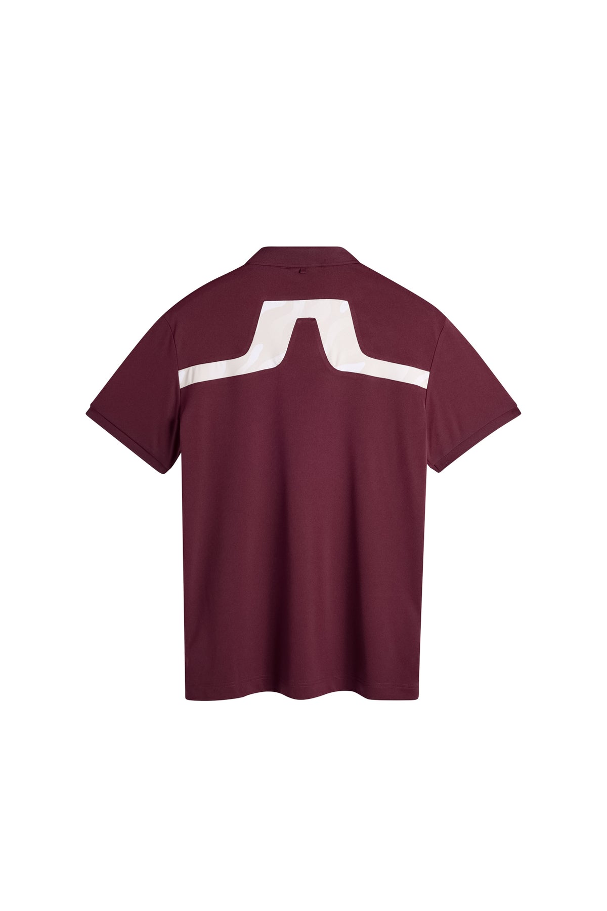 J.Lindeberg KV Print Polo Winetasting – detal wstawki z logo Bridge na plecach