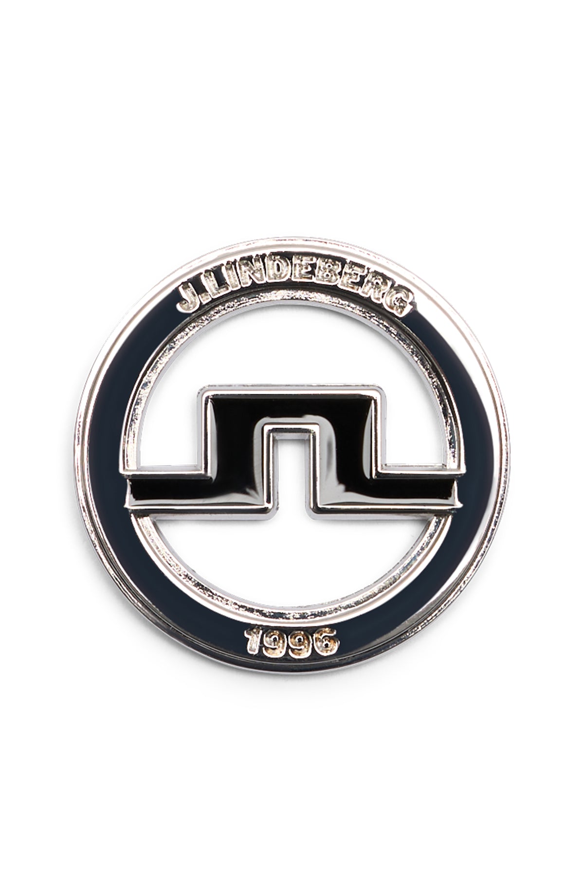 J.Lindeberg Ball Marker Black – widok z przodu pokazujący logo Bridge