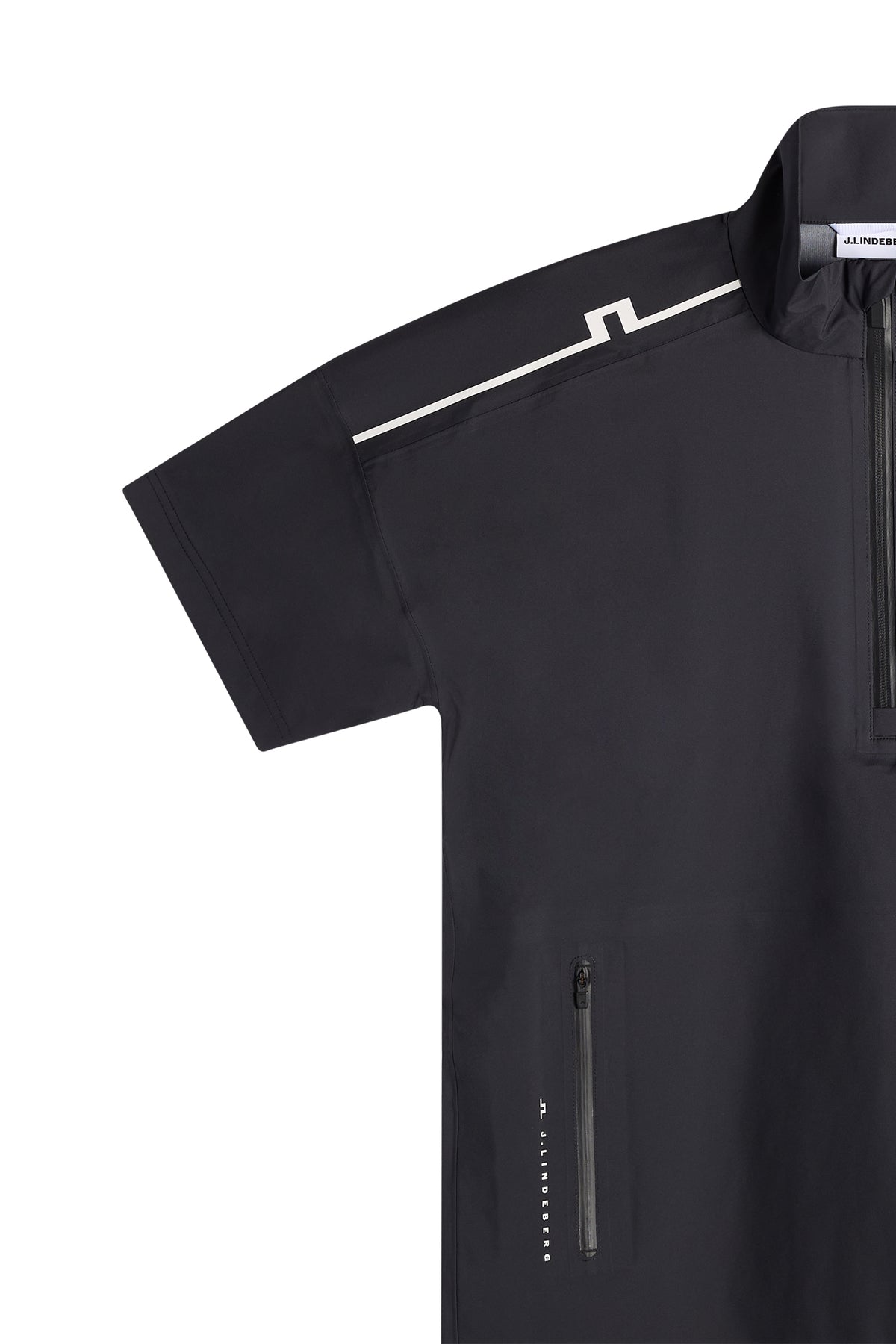 J.Lindeberg Shay Rain Shirt Black – detal kieszeni zapinanej na zamek AquaGuard