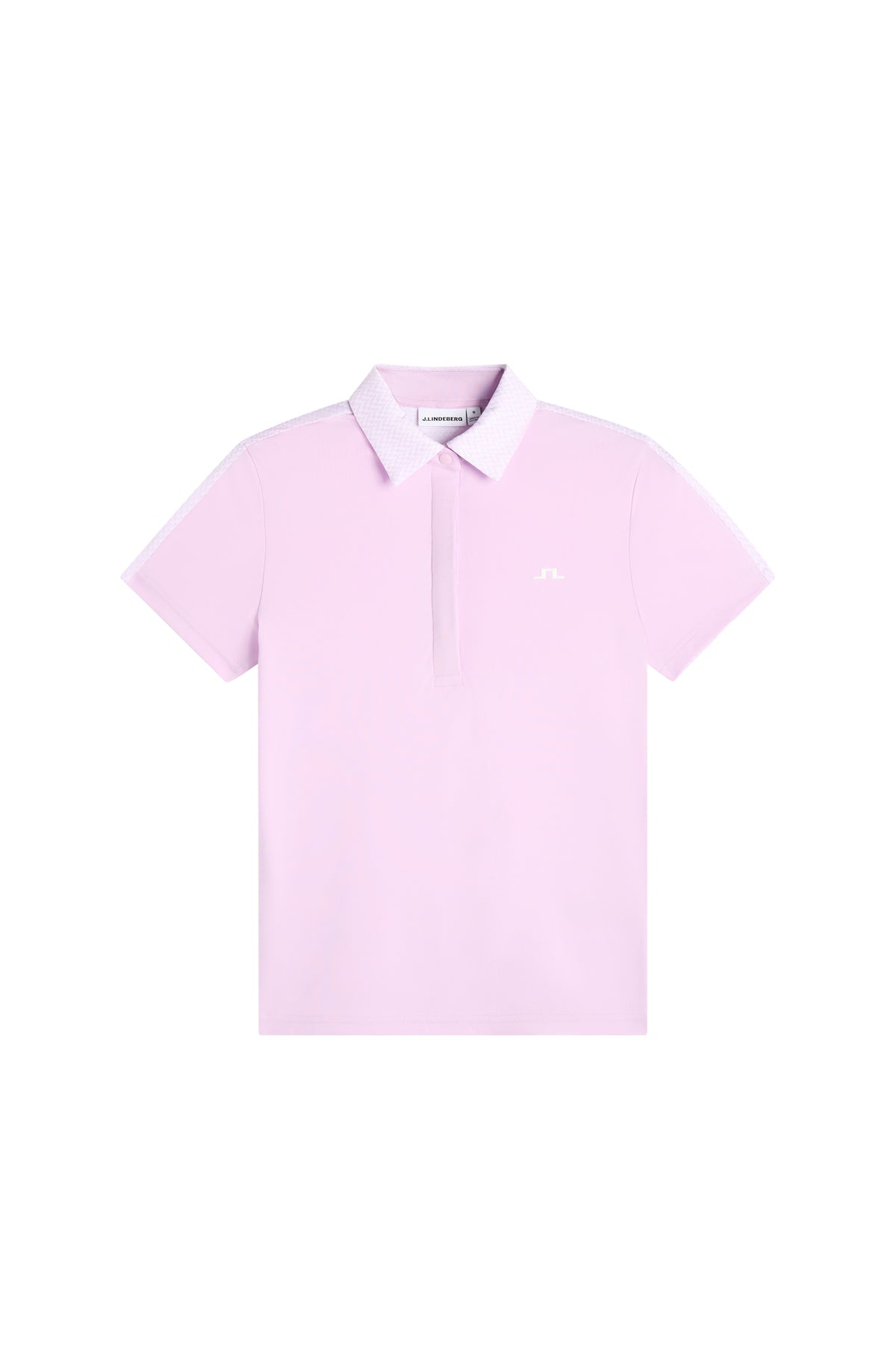 J.Lindeberg Cara Polo Print Orchid Bouquet – widok z przodu i dopasowanie