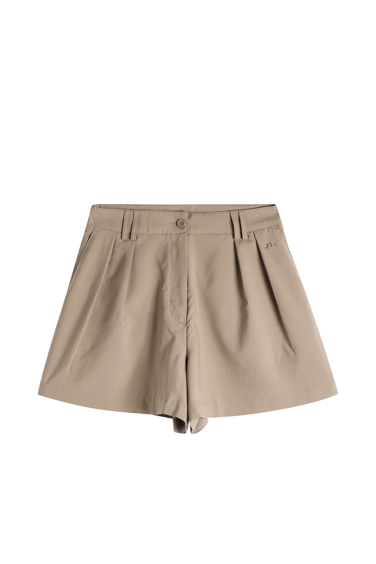 J.Lindeberg Carmen Shorts Brindle – wysoki stan i detale sylwetki