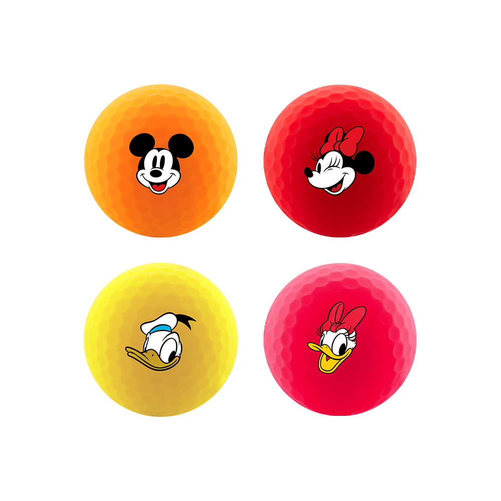 Piłki golfowe Volvik Disney Myszka Miki i Przyjaciele Vimat w kolorze pomarańczowym, czerwonym, żółtym i różowym